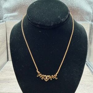 Gold Tone 'Mom' Necklace